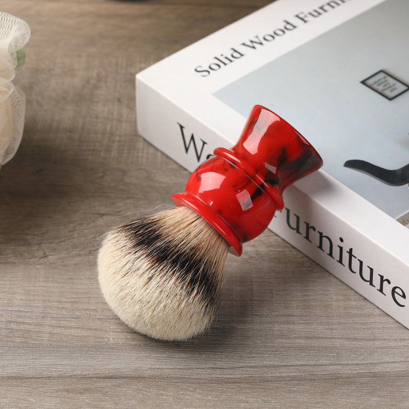 Yaqi 24MM 100% Silvertip Badger Hair Red Resin Handle Shaving Brushes for men