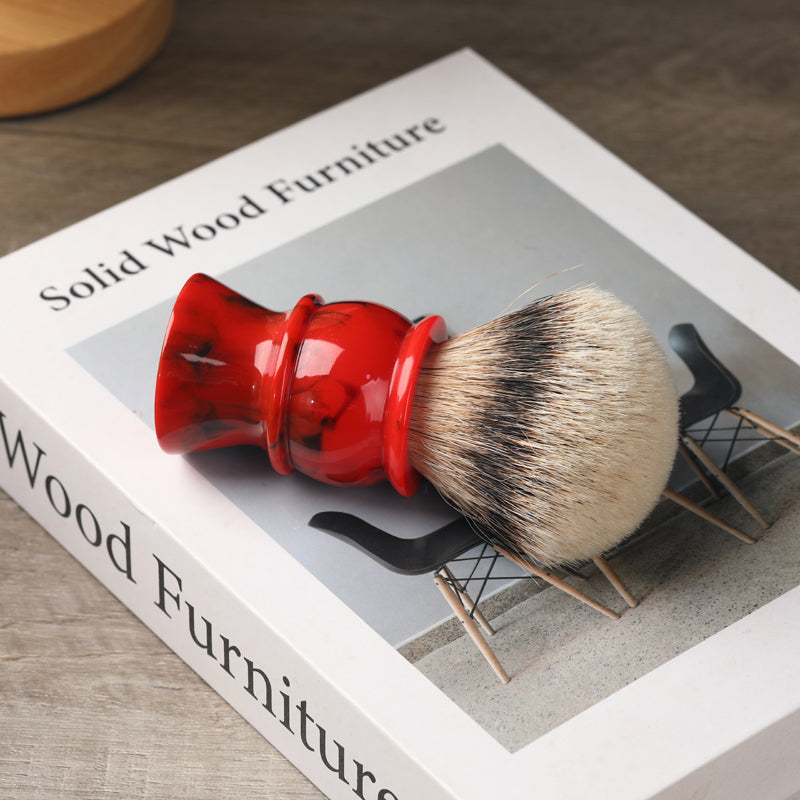 Yaqi 24MM 100% Silvertip Badger Hair Red Resin Handle Shaving Brushes for men