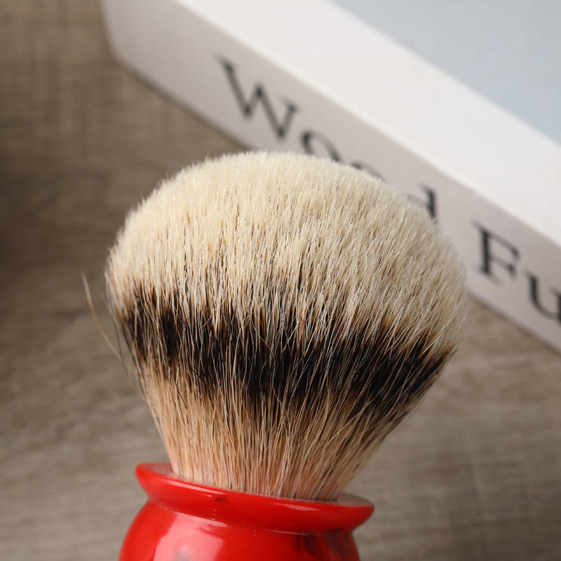 Yaqi 24MM 100% Silvertip Badger Hair Red Resin Handle Shaving Brushes for men