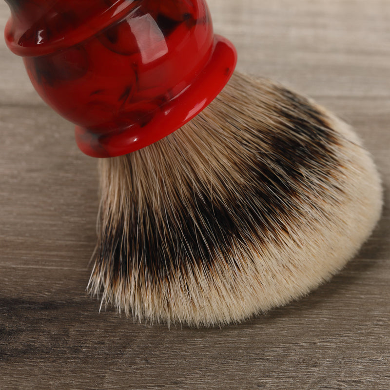 Yaqi 24MM 100% Silvertip Badger Hair Red Resin Handle Shaving Brushes for men