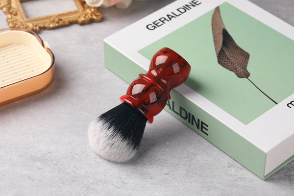 Yaqi Red Marble 24MM Men's Synthetic Hair Beard Brush Shaving Brush