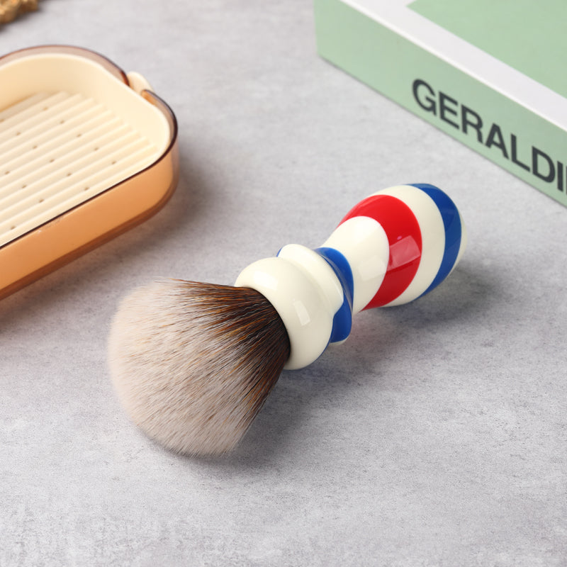 Yaqi 24MM New Barber Pole Style Brown Synthetic Knot Shaving Brush