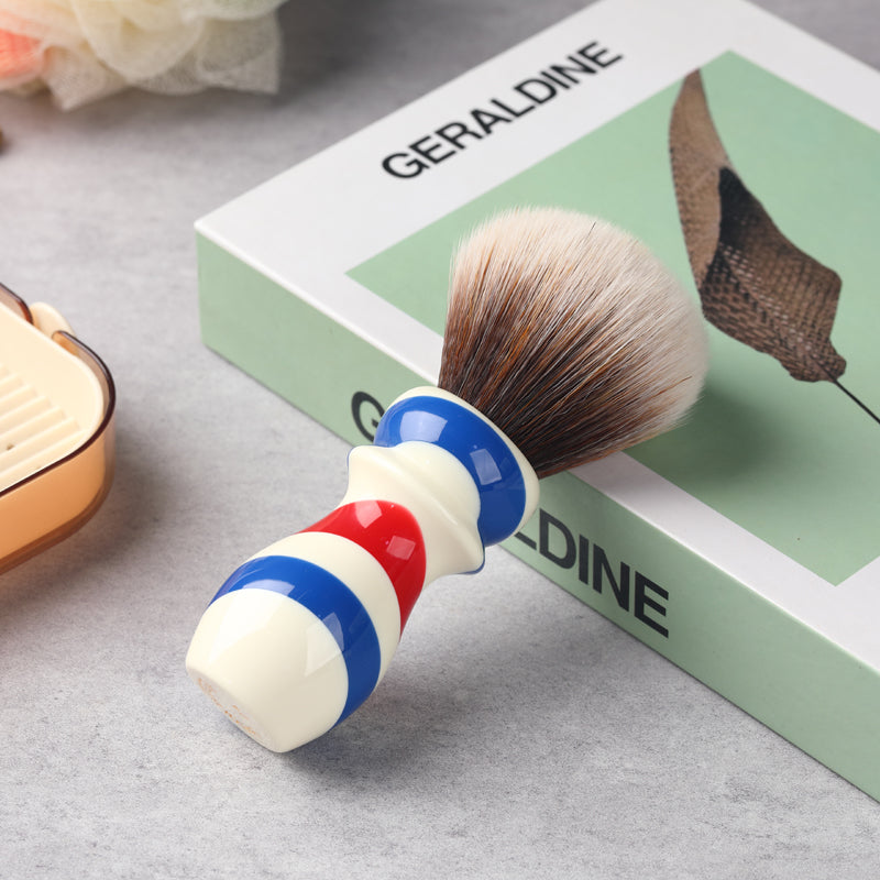 Yaqi 24MM New Barber Pole Style Brown Synthetic Knot Shaving Brush