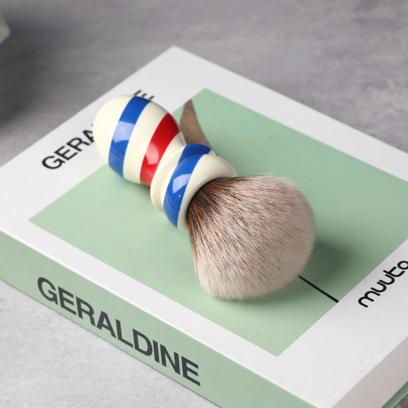 Yaqi 24MM New Barber Pole Style Brown Synthetic Knot Shaving Brush