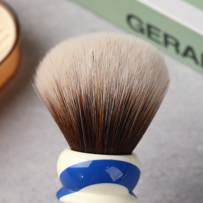 Yaqi 24MM New Barber Pole Style Brown Synthetic Knot Shaving Brush