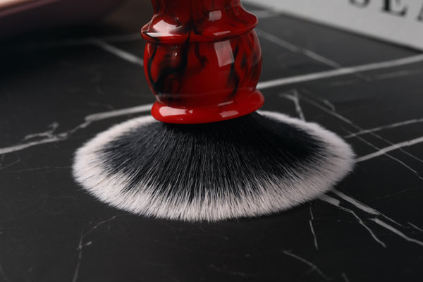 Yaqi 24mm Men's Shaving Brush with Black and Red Color Resin Handle Tuxedo Knot