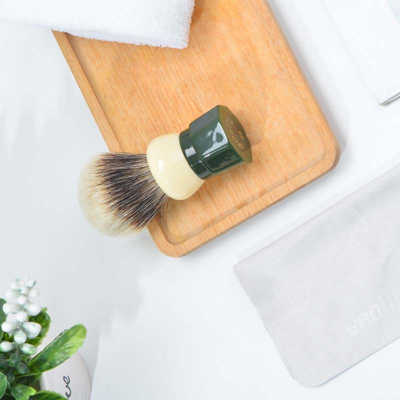 YAQI 24MM Green Obsidian Two Band Badger Hair Men Wet Shaving Brush