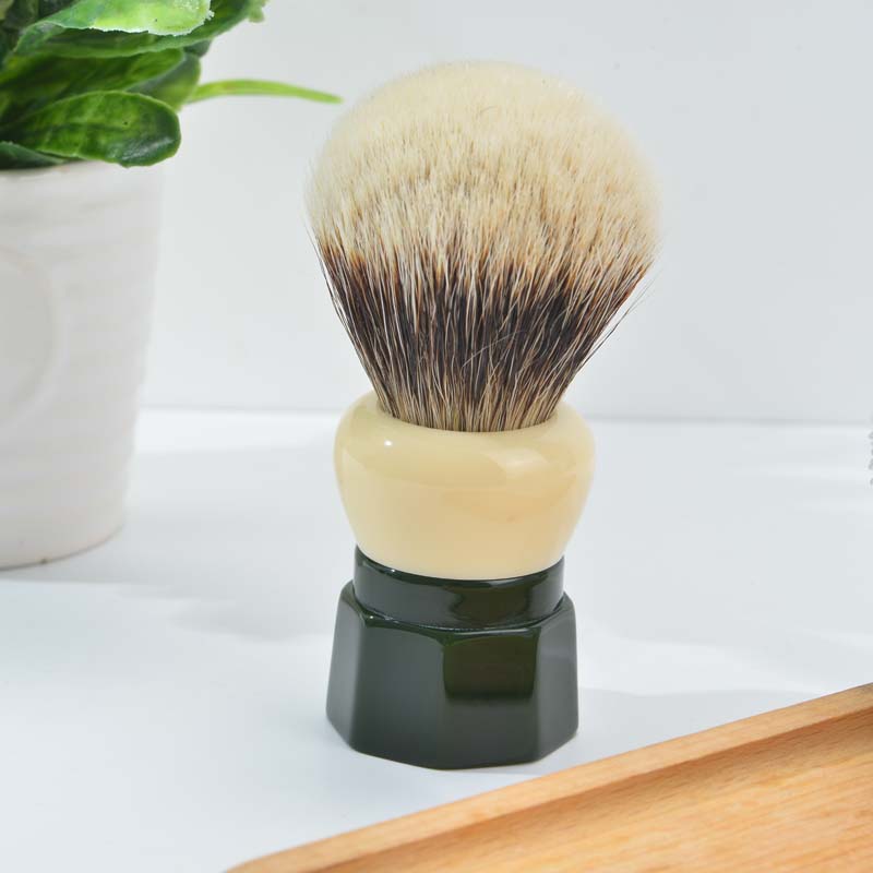 YAQI 24MM Green Obsidian Two Band Badger Hair Men Wet Shaving Brush