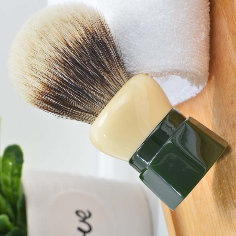YAQI 24MM Green Obsidian Two Band Badger Hair Men Wet Shaving Brush