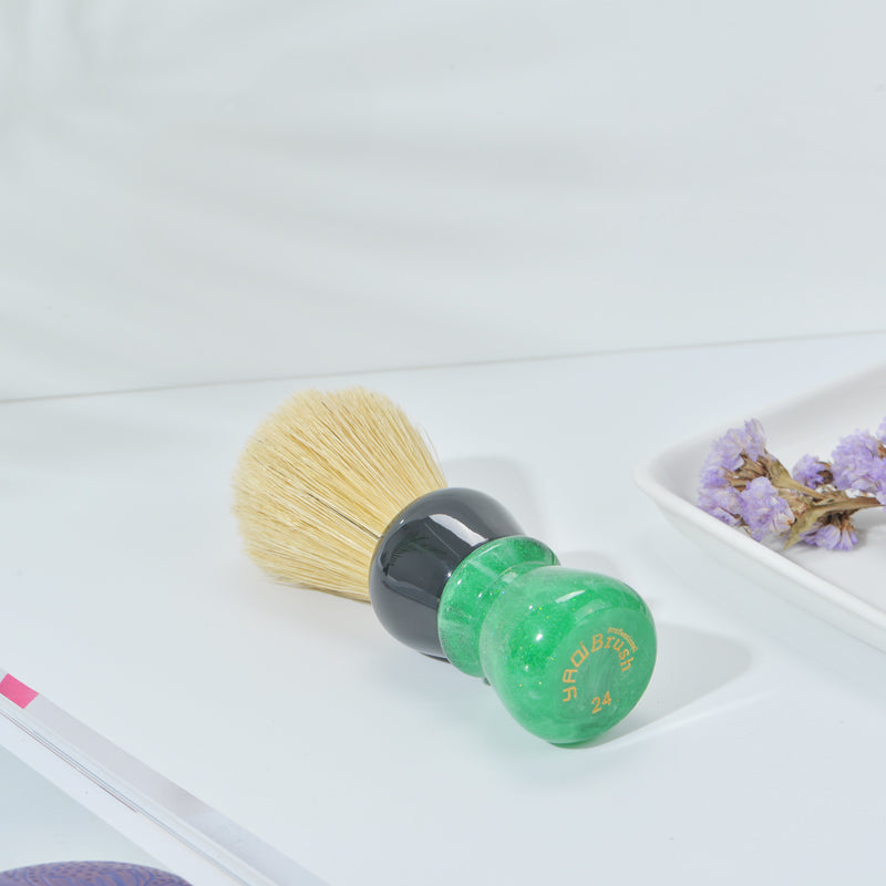 YAQI Green Viper 24MM Boar Bristle Handle Shaving Brush for man wet shaving