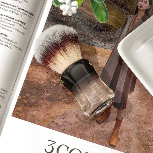Yaqi Robin Synthetic Hair Clear Handle Men Wet Shaving Brush