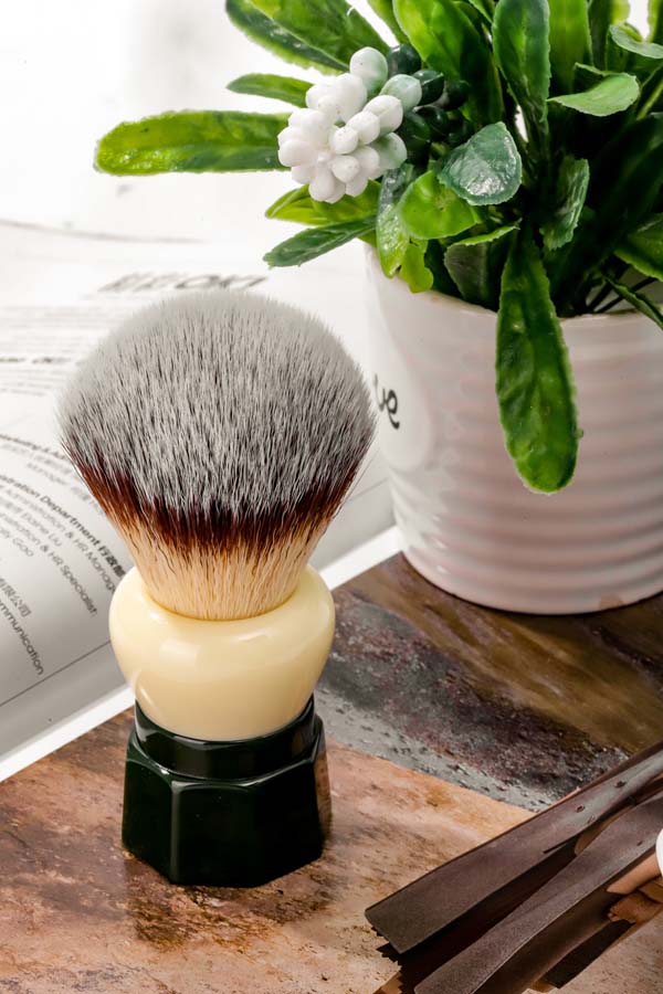 YAQI Green Obsidian Synthetic Hair Mens Wet Shaving Brush