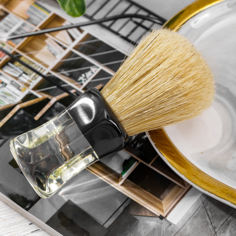 YAQI  Robin Clear Handle Men Wet Bristle Shaving Brush