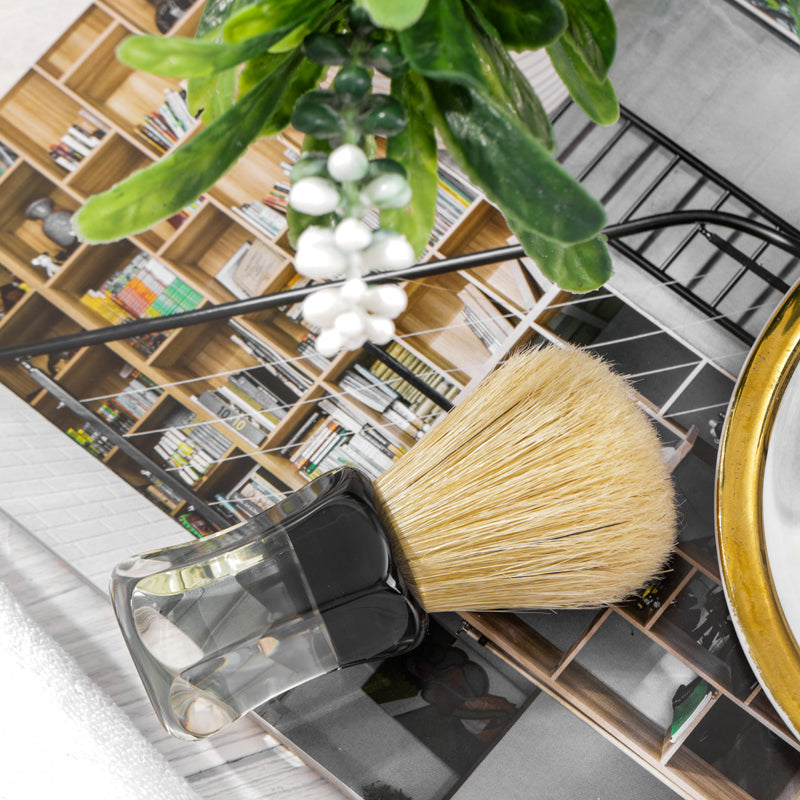 YAQI  Robin Clear Handle Men Wet Bristle Shaving Brush