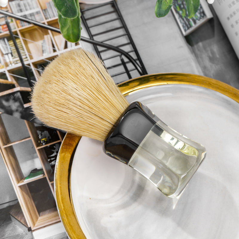 YAQI  Robin Clear Handle Men Wet Bristle Shaving Brush