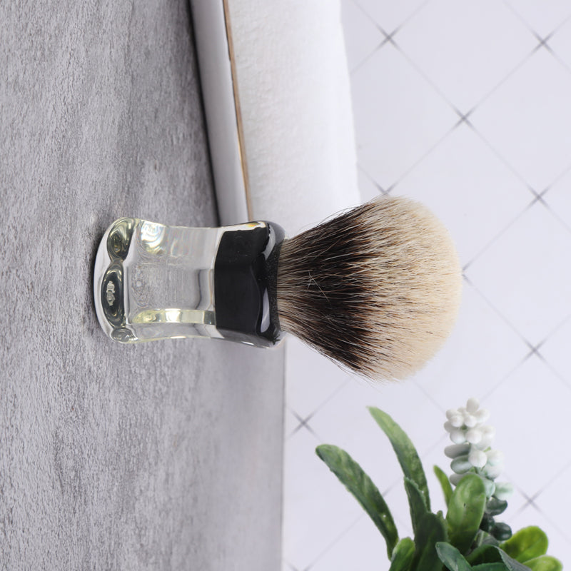 YAQI 24mm Two Band Badger Hair Clear Handle Beard brush Men Wet Shaving Brush