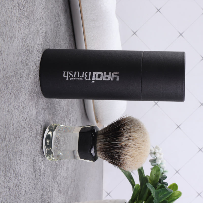 YAQI 24mm Two Band Badger Hair Clear Handle Beard brush Men Wet Shaving Brush