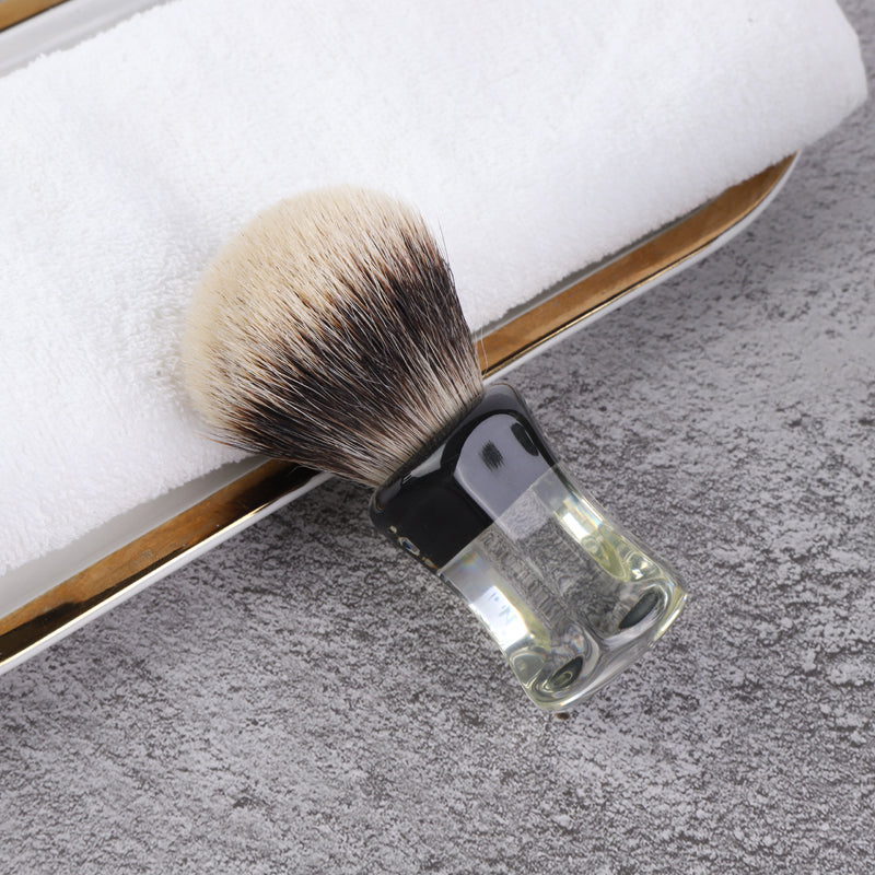 YAQI 24mm Two Band Badger Hair Clear Handle Beard brush Men Wet Shaving Brush