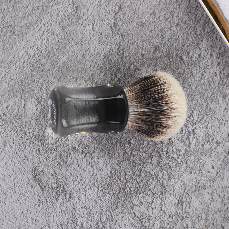 YAQI 24mm Two Band Badger Hair Clear Handle Beard brush Men Wet Shaving Brush