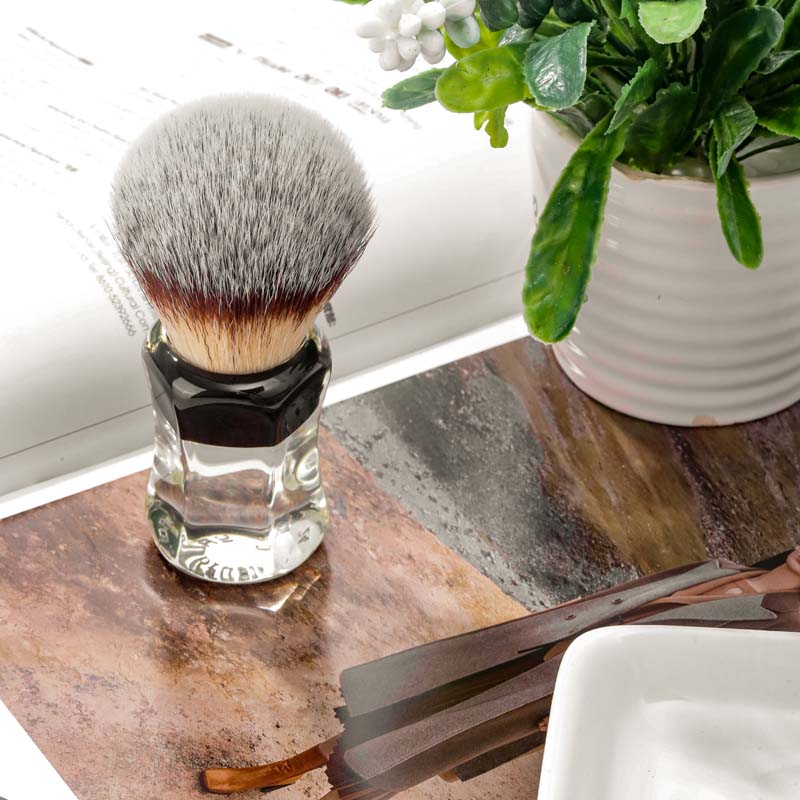 Yaqi Robin Synthetic Hair Clear Handle Men Wet Shaving Brush